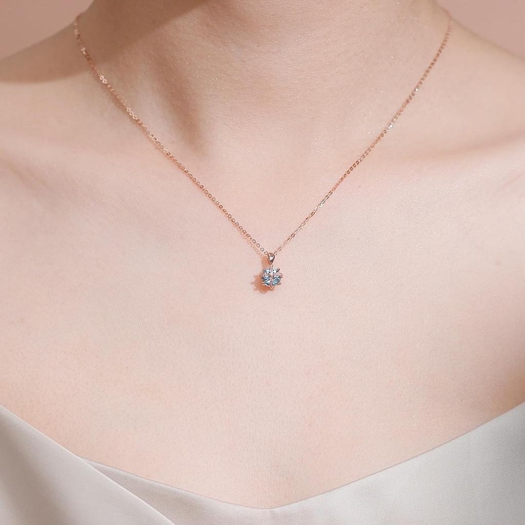 FANCIME Diamond Necklace for 18K Pink and Natural Stone Crown November with Silver Perfect for and Gift Wrapping Included Women, Gold, Topaz, Pendant,