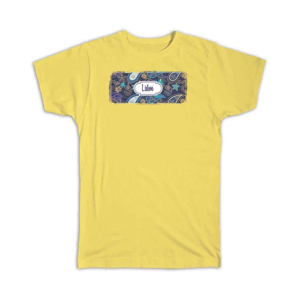 Gift T-Shirt : Lisbon Portugal Paisley Portuguese Souvenir Tourism 2XL