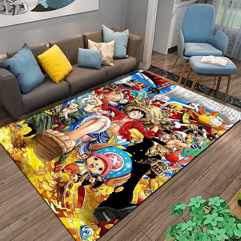 "Colorful Anime Pirate Design Carpet for Home Décor, Living Room Rug" Suitable for use as an anti-slip for living room bedroom sofas