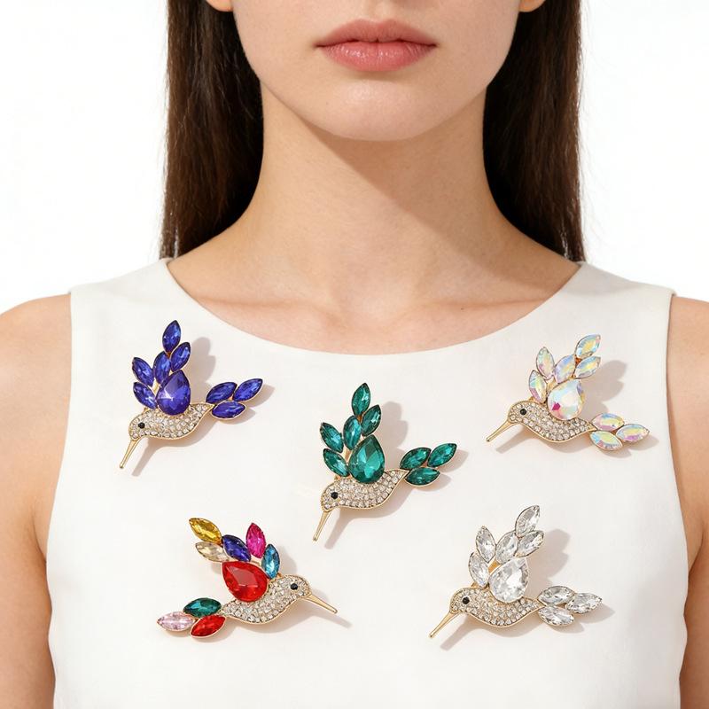 Mode Luxe Glanzende Strass Kristal Vogel Broche Voor Vrouwen Jas Sieraden Accessoires Cadeaus