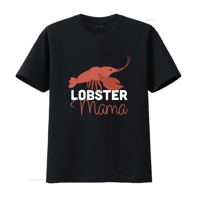 Lobster Funny Seafood T Shirt Crawfish Tee Mama Youth  Vintage Washed Homme Comfortable Top For Everyday Wear Graphic Versatile