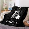 Juventus Herzschlag Logo Flanelldecke, Weiches Polyester, Modernes Design, Ganzjahres für Camping, Reisen, Geschenke für Feiertage oder Geburtstage