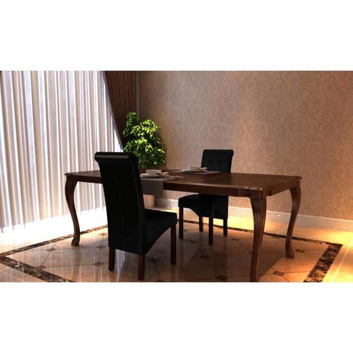 Chaise noire (lot de 2) en simili cuir 60623
