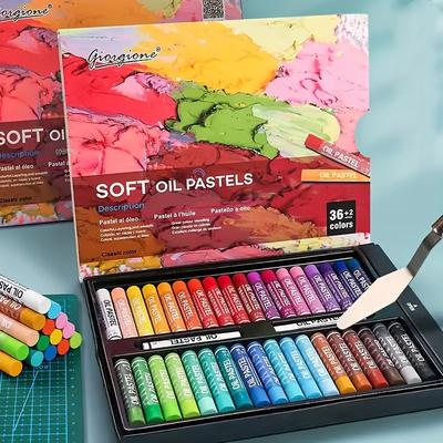 12/48 peças do Conjunto de Bastões de Pintura a Óleo Ultra Macios, Giz de Cera Laváveis de Cor Macaron para Grafite e Arte DIY.