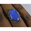 Natural Lapis Lazuli 925 Solid Sterling Silver Ring Size US-8 PG-38