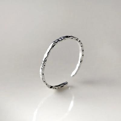 Echte Sterling Silber Minimalistische Geometrische Runde Ringe für Damen Trendige Feine Öffnung Unregelmäßige Accessoires