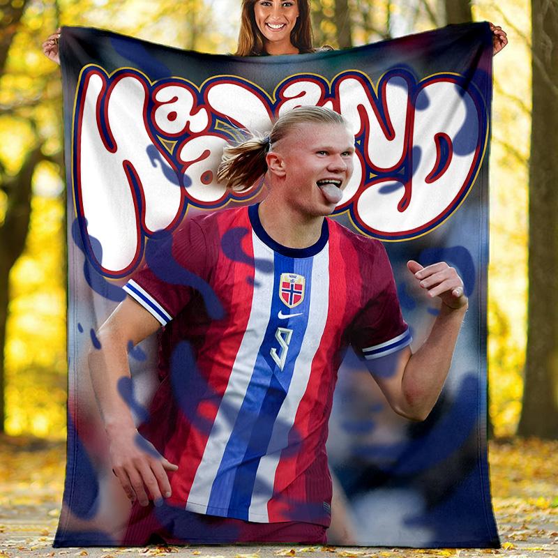 1pc Haaland11 Theme Blanket - Digital Print, Polyester, Cozy for All Seasons, Perfect for Outdoor, and Travel