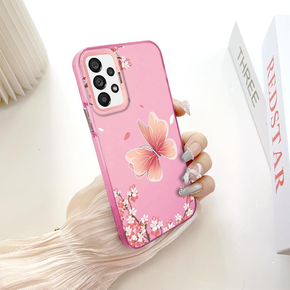 Painted Pattern Colorful Sliver Double Sided Hard Shell Shockproof Anti-fall Phone Casing for Samsung