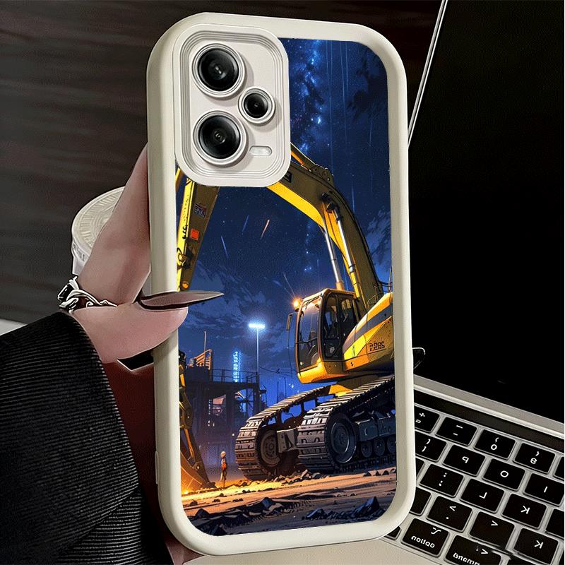 Excavating Machinery Cool Soft Phone Case for Xiaomi Poco X7 X6 X5 Pro X4 Gt X3 F7 Ultra M8 M7 Redmi 15C 15 14C 13 13C 12 12C 10