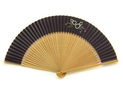 Wentylator z motywem tykwy wykonany ręcznie z papieru Idealny do osobistego lub x w stylu Kyoto (czarny), Japonia, ręcznie malowane, mężczyźni. rzemieślnicy,