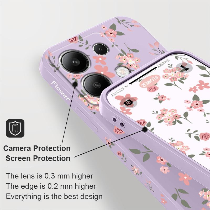Floral Scent Phone Case For Xiaomi Poco X8 M8 Pro Max 5G Silicone Cover