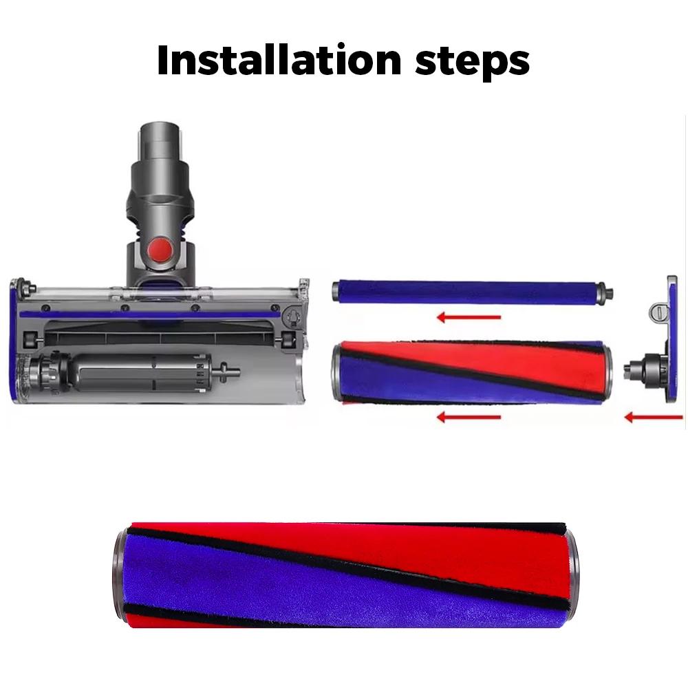 Soft Roller Brush Spare Part For Dyson V6 V7 V8 V10 V11 Vacuum Cleaner Carpet Brushroll Bar Replacement Accessories