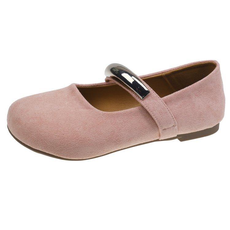 French Evening Wind Mary Jane Women's Shoes 2025 New Gentle Metal Buckle Round Head Inner Height Increase Beautiful Flat Shoes