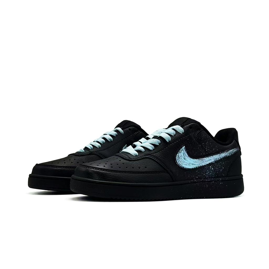 Nike Court Vision Low Blue Trace Shooting Stars PU Synthetic Leather Cushioning Abrasion Resistant DH2987-002(Team1356- )
