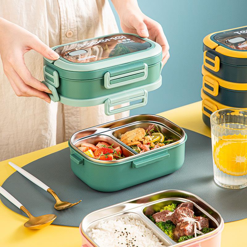 Stainless Steel Lunch Box Multi-layer with Tableware Food Grade Lunch Box 304 Portable Portable Portable Box Japanese Lunch Box