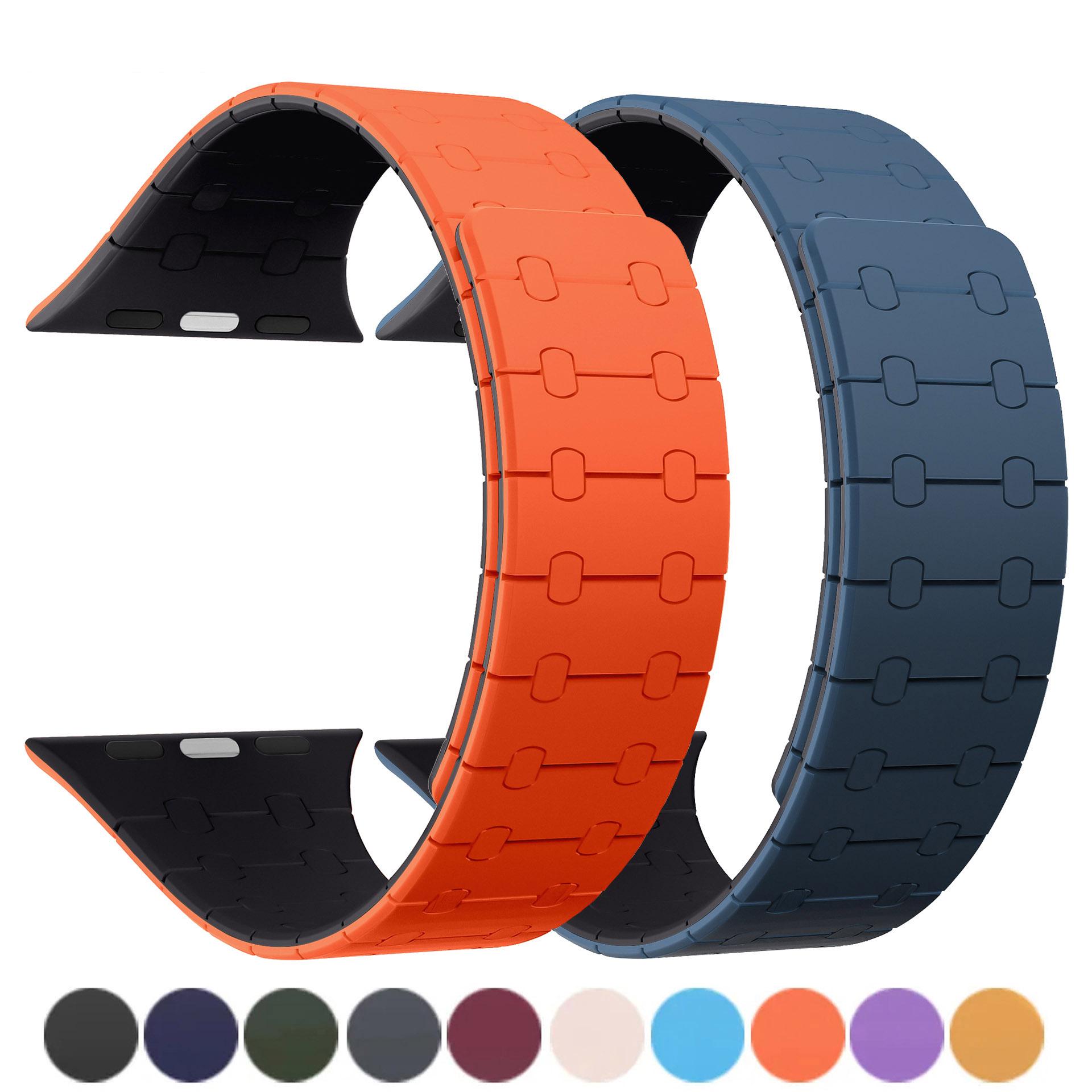 

Classic Magnetic Strap For Apple Watch Ultra 2 49mm 44mm 45mm 38mm 42mm 41mm belt Silicone iWatch Series 8 7 6 5 9 Se 38mm 40mm 41mm