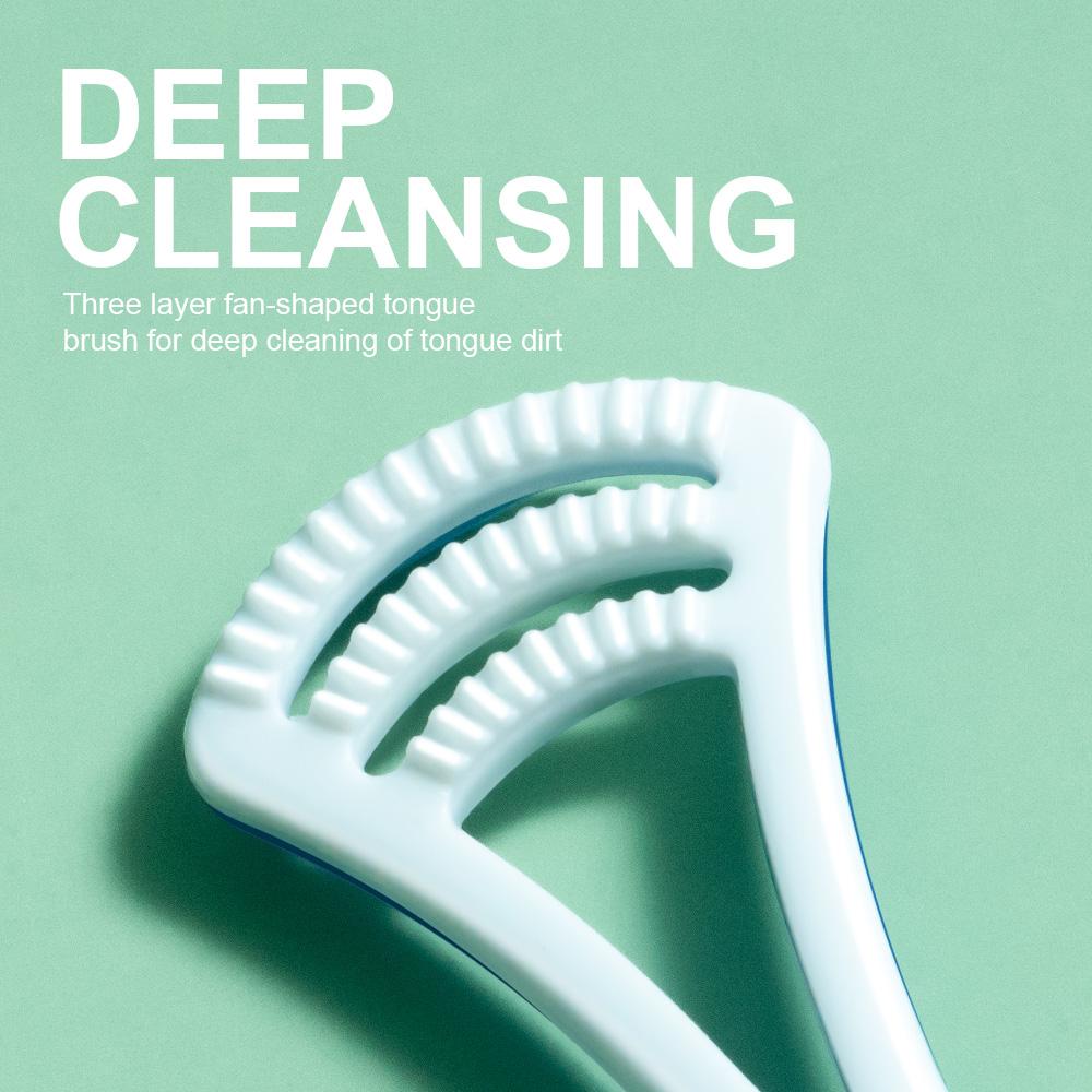 Fawnmum Doppelseitige Zungenreinigungsbürste für Erwachsene Frischer Atem Zungenschaber Silikon Zungenreiniger Mundpflege Werkzeug 5 Farben