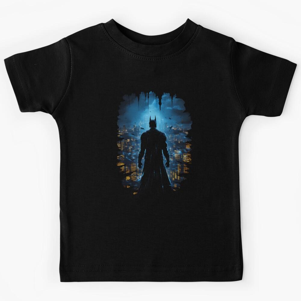 A Vigilante Guards the Night - Silhouette - Hero Kids T-Shirt 120