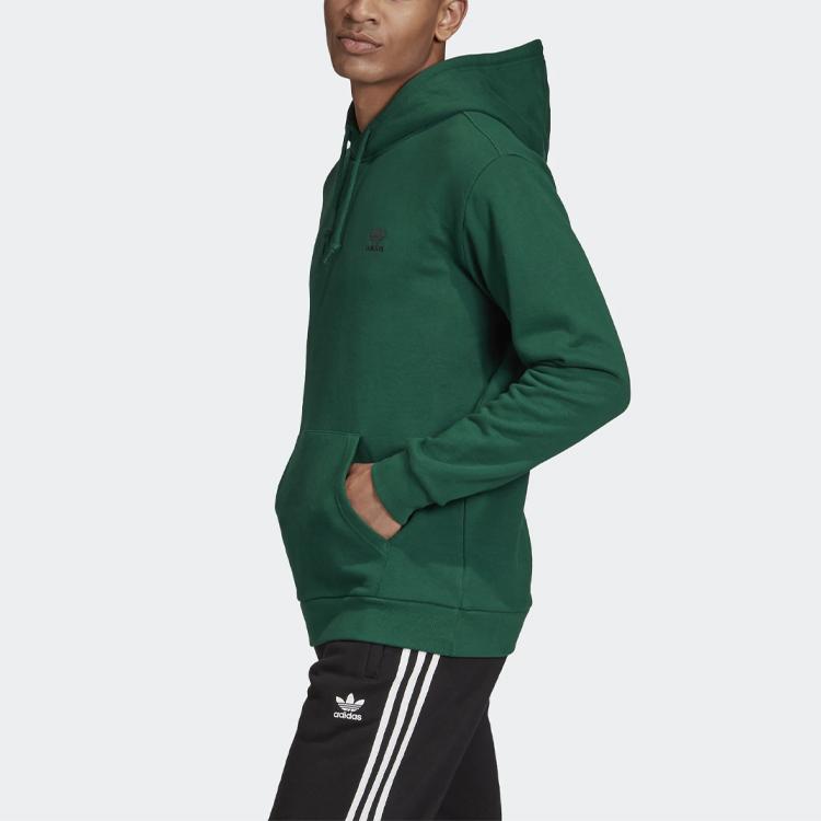 Adidas Originals Trefoil Cotton Hoodie Men Tops Green GD2569