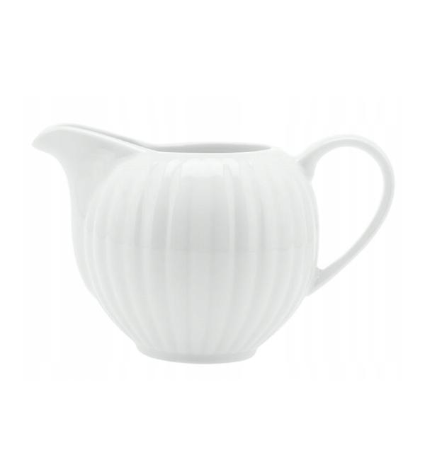 Lubiana Daisy Cukiernica 250Ml Z Pokrywką + Mlecznik 300Ml Biała Porcelana