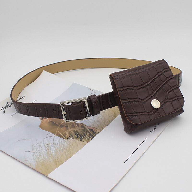 Bag Belt Women'S Waist Bag Crocodile Pattern Decorative Belt Women
