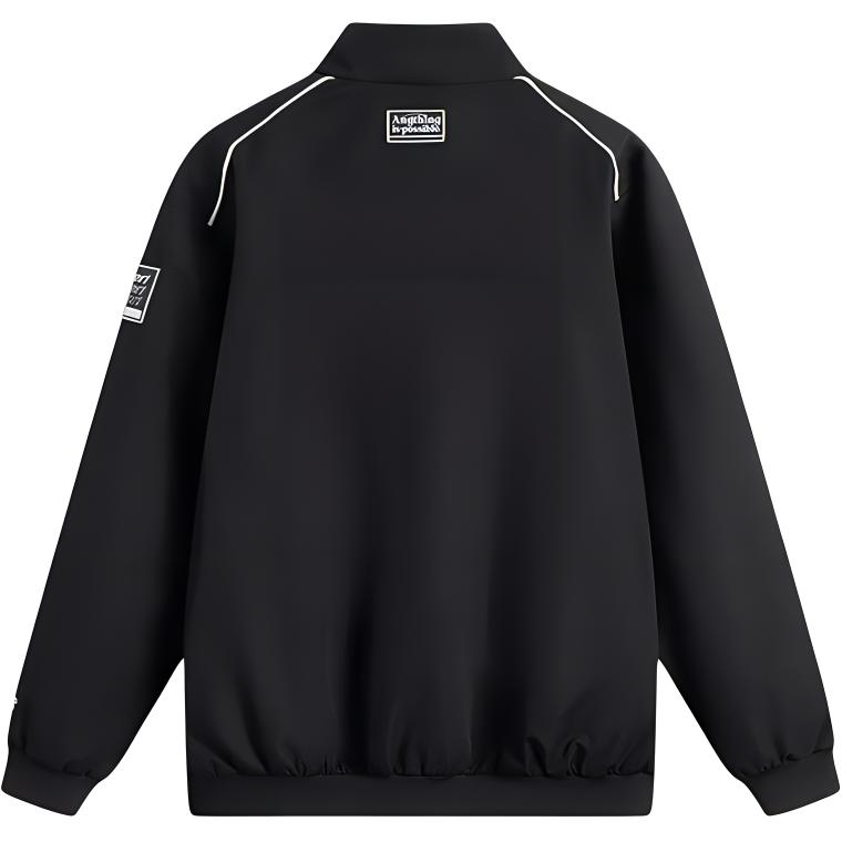 Li-Ning Sports Casual Simple Solid Color Stand Collar Jacket Unisex Jacket Black AJDV089-2
