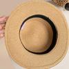 Breathable Straw Woven Hat Elegant Women's Sun Hat Retro Beach Flat Top Hat  Ladies