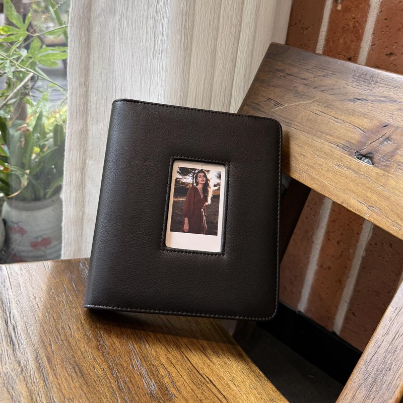 Classic Leather Photo Album with Hollow Window Cover, for 3 Inch Polaroid Instax Mini Pictures & K-Pop Star Cards, 277 Pockets