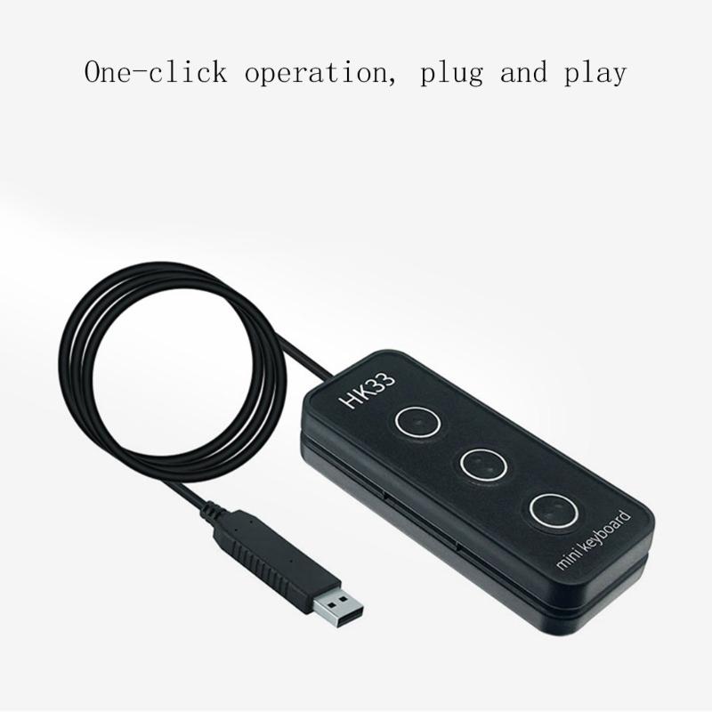 3 Keys Portable Keypad Keypad USB Macro Programming Key USB Connection Keyboard for Game Support Multiple Platform