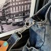 Vintage multi-zipper denim bag women's shoulder messenger bag