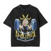 Summer Dragon Ball Retro Washed Cotton T-Shirt Men Oversized Vegeta Print Unisex Short Sleeve Streetwear