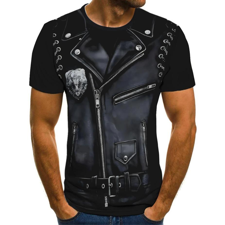 

Мужская футболка с коротким рукавом из полиэстера свободного кроя - 3D цифровой геометрический узор, круглый вырез, подходит для лета XS чёрный