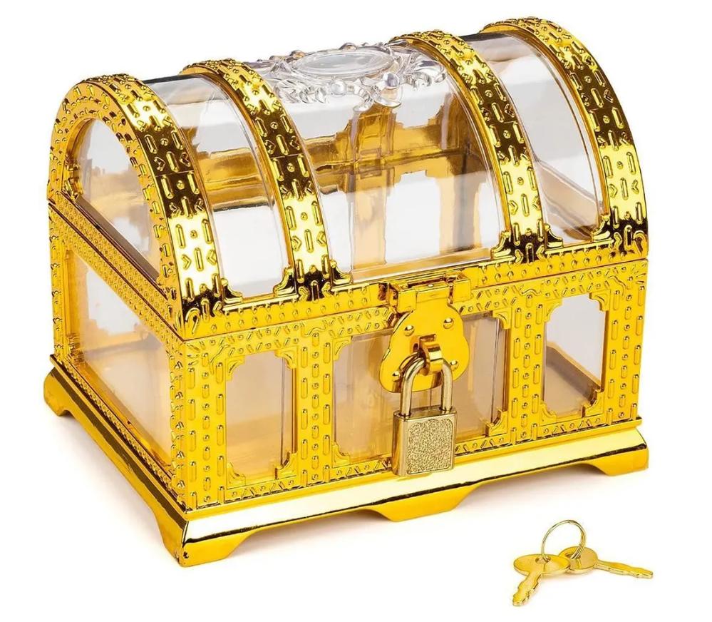 

Treasure Game Treasure Chest For Kids, Retro Treasure Chest With Lock And Key One Size