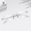 Ultralight Titanium Rimless Women's Cat-Eye Glasses 53 - Elegant Versatile Design