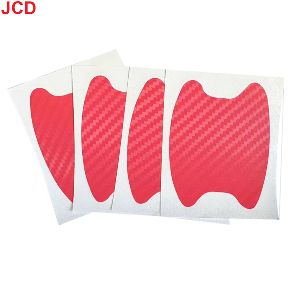 4Pcs/Set Car Styling Mouldings Sticker Car Door Sticker Carbon Fiber Scratches Resistant Cover Auto Handle Protection Film Parts
