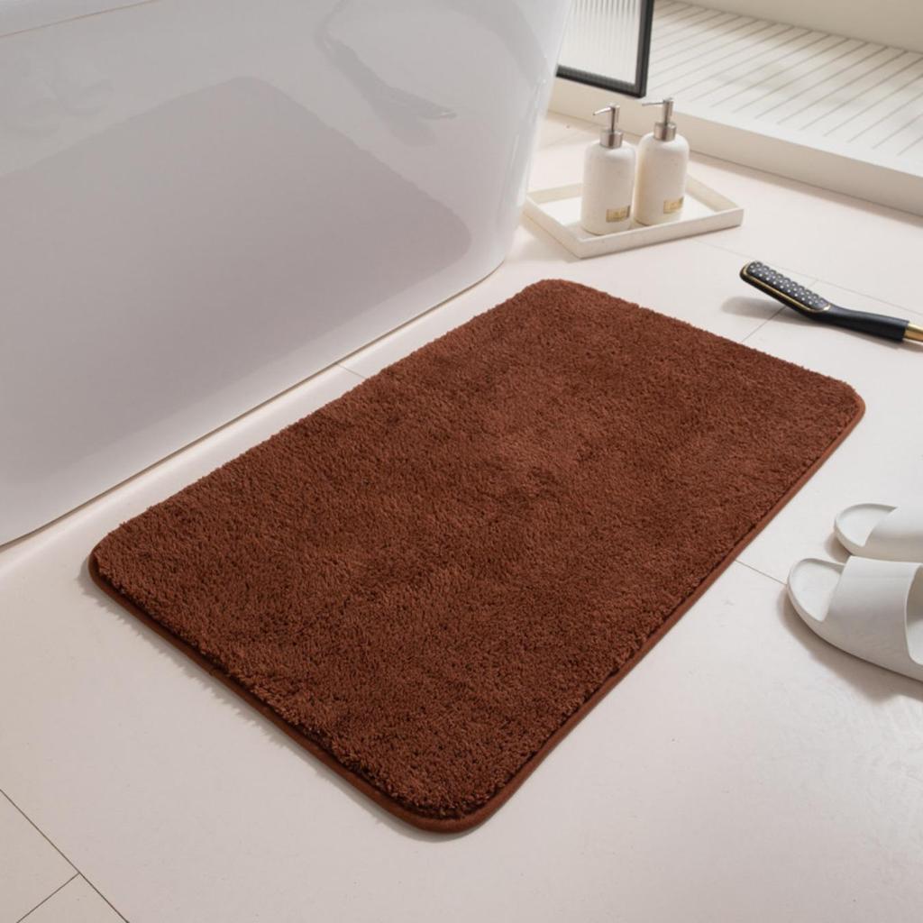 Tappetino da bagno con incisione in pile, tappetino antiscivolo per il bagno, tappetino per il pavimento laterale della vasca da bagno, zerbino per la porta della doccia, imbottitura in memory foam 3D