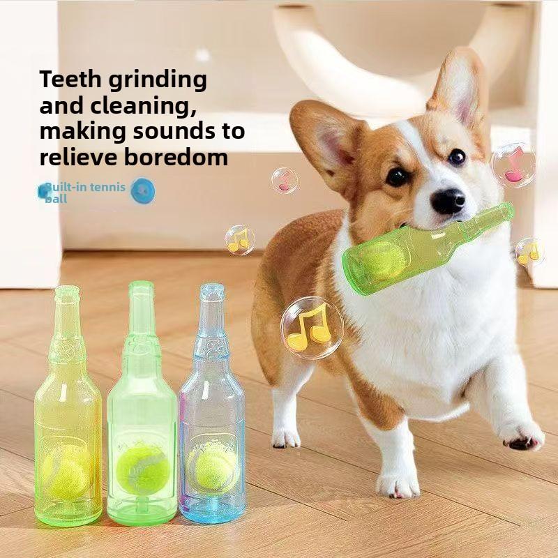 Pet Toy Dog-bite Sound Tennis Ball Bottle Bite-resistant Teething Pet Toy Interactive Dog Toy