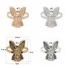 4pcs Metal Rabbit Napkin Rings Golden Napkin Buckles Bunny Napkin Holder  Wedding Dinner Table