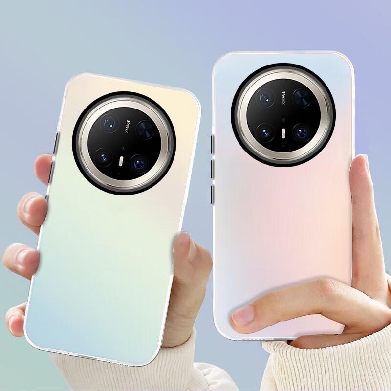Phone Case for Huawei Mate70, for Huawei Mate70, Silicone Soft Edge Simple Semi-Transparent Full Protection Shockproof Laser Gradient Frosted Hard
