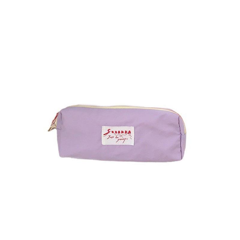 Candy Color Girls Pencil Case Handbags Women's Small Cosmetic Bags Stationery Storage Bag Letter Female Clutch Zipper Purse