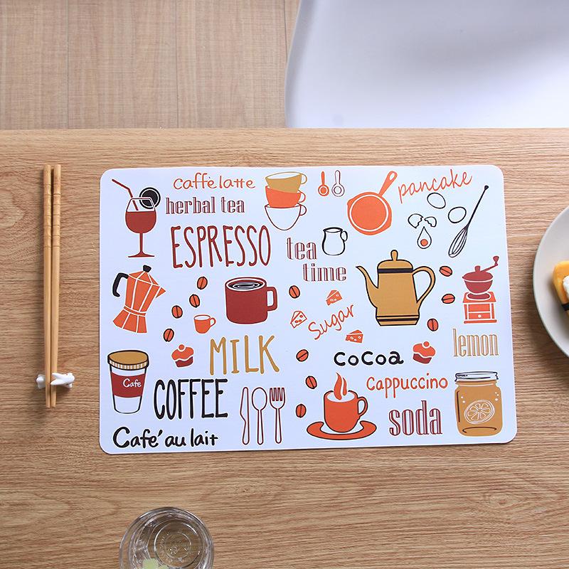 Table Mat Plastic Heat Mat Printed Placemat Bowl Mat Pot Mat Rectangular Western Food Heat Mat