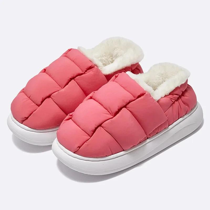 Fashion Plush Fur Slippers For Women Men Winter Fluffy Thick Bottom Fur Slippers House Slippers Cozy Warm Non-slip Furry Slipper