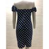 Women's Summer Sweetheart Strapless Polka Dot Line Shoulder Tight Bag Hip Sexy Side Slit Dress