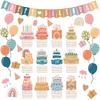 87 Pcs Boho Birthday Bulletin Board Decorations Boho Classroom Bulletin Decor Happy Birthday Board Cutouts for School Classroom Chart Calendar Wall