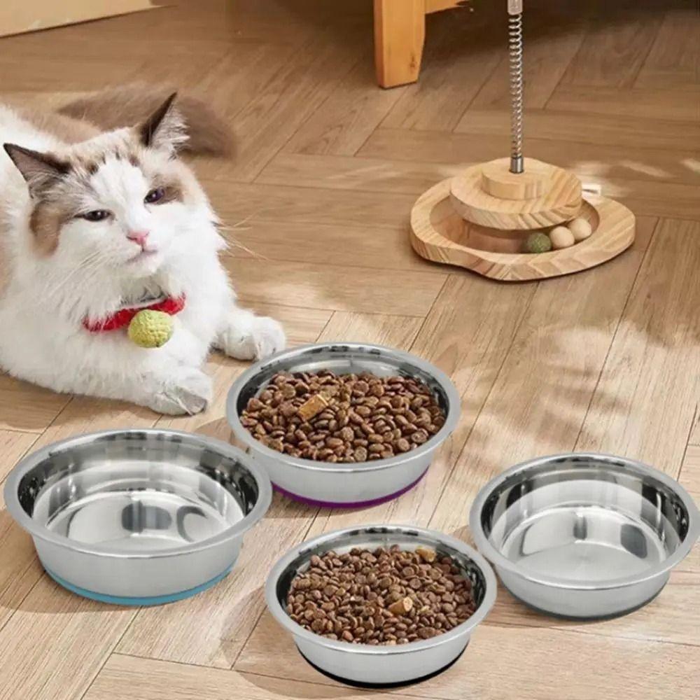 Anti-slip Dog Basin Stainless Steel Cat Water Drinking Bowl Practical Cat Dog Bowls  Water