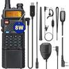 BAOFENG UV-5R 8W/5W 3800mAh Alta Potência Rádio Amador VHF e UHF Portátil Rádio Bidirecional Longa Distância Recarregável Portátil Rádio CB