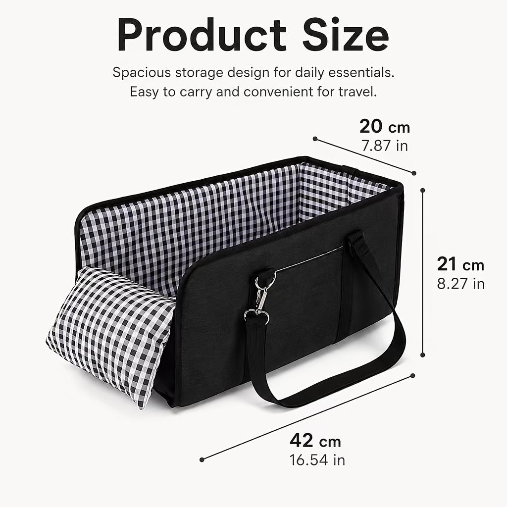 Foldable Dog Car Seat Anti Slip Pet Booster Seat With Safety Sturdy Frame Cushion Portable Heightening Seat For Small Dogs Under