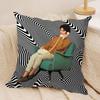 MMariano PPeccinetti Op Art Cushion Cover Silky Short Plush Invisible Zipper Dustproof Sofa Pillow Case For Home Decor