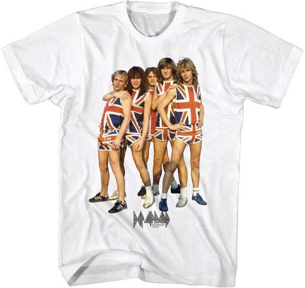 Def Leppard Band Matching Union Jack Men s T Shirt Rock Music Band Merch L