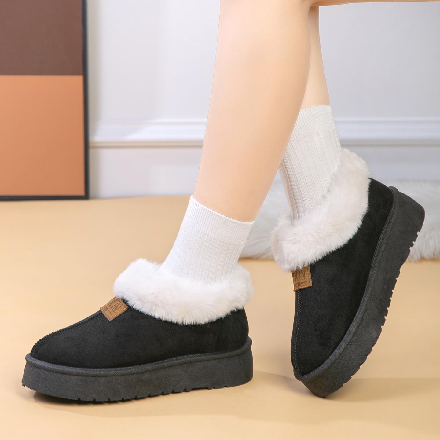 Зимние новые снежные ботинки большого размера женские хлопковые ботинки повседневные бархатные теплые хлопковые ботинки женские 36